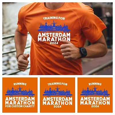 Amsterdam Marathon T Shirt Grandad Husband Dad Run Runner Birthday 2024 Gift Top • £15.99