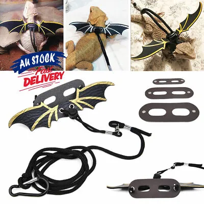 Reptile Leash Lizard Harness Dragon Cool Leather Wings Adjustable Bearded • $12.48