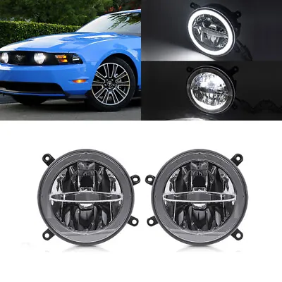 LED Fog Driving Light For 05-09 Ford Mustang GT Center Hood Grille Halo Ring DRL • $129.59