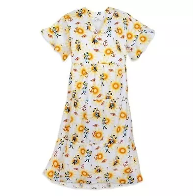 NEW Disney Cruise Line Dress Women's Sz L White Yellow Minnie Mouse Sun Anchor • $60