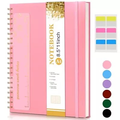 Spiral Notebook Journal 8.5” X 11” A4 Large Notebooks For Women Men Line Pink • $20.23