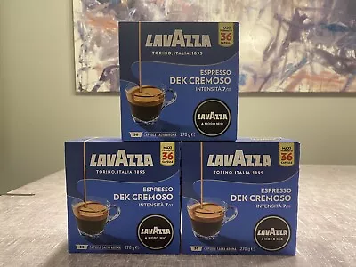 Lavazza A Modo Mio Dek Cremoso 108 Coffee Capsules (3 Packs Of 36) EXP 11/23 • £25