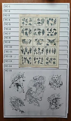 Pinky Yun Traditional Japanese Vintage Tattoo Flash 15 Sheets W/ Order Form S&R • $89.99