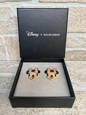 Disney X Baublebar Minnie Mouse Maple Leaf Gingham Bow Fall Gold Tone Earrings • $24.99