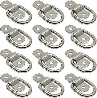 12 Pcs 304 Stainless Steel D Ring Tie Down 1/4  Heavy Duty Anchor Ring Surfac • $18.95