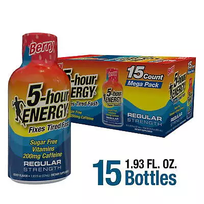 5-hour ENERGY Shot Regular Strength Berry 15 Count • $28.98