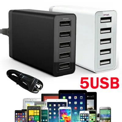 $21.90 • Buy 40W Multi USB Charger 5 Port Charging Station Universal Phone Desktop Wall Hub