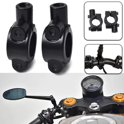 Universal Motorcycle 7/8 22mm Handlebar Risers Fat Bar Mount Clamp Black US • $8.28