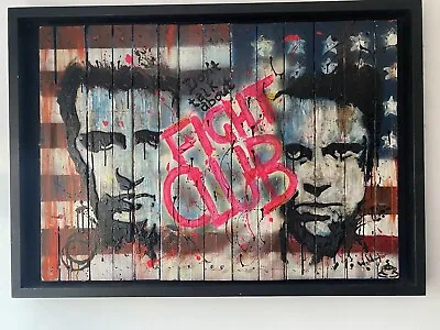 Fight Club Coffee And Acrylic Pallet Wright Coffee Artist Brad Pitt Framed • £395