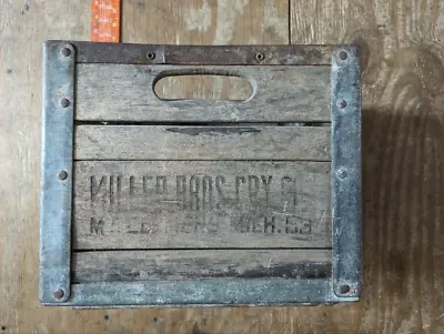 Vintage Antique 1950s Miller Brothers Creamery Co Milk Crate Mt Clemens Michigan • $49.99