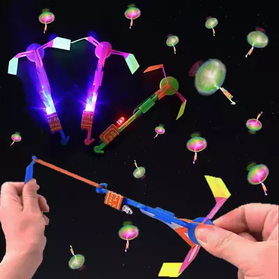 Glow Flying Toys Sets(30 Slingshot+30 LED Copters) Party 60 PCS  • $12.72