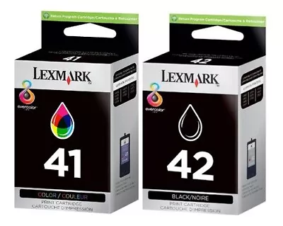 Genuine Lexmark 41 & 42 Black And Colour Ink Cartridge Set - VAT Inc • £14.99