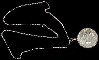 1883 Morgan Silver Dollar Necklace With Silver Tone Bezel & 24” Chain • $85