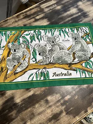 New Vintage Linen Tea Towel AUSTRALIA KOALA BEARS  Kitchen 18” X 30” Cotton • $5