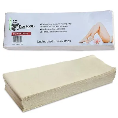 Karlash Unbleached Muslin Strip Natural Epilating Waxing Cloth 3x9in 100 Count • $7.99