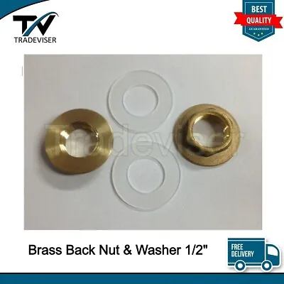 2 X Brass Back Nut & Washer 1/2'' (For Basin/Kitchen Sink Tap) • £24.49
