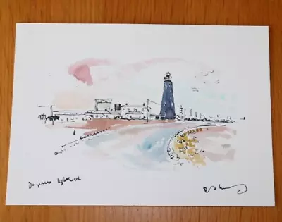David Kearney Watercolour/pen Dungneess Lighthouse A5 Unmounted • £15