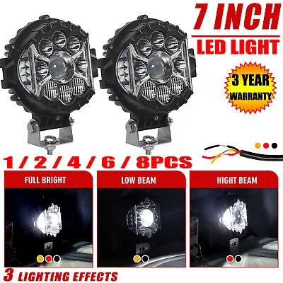 7  Inch LED Work Light Pods Side Shooter DRL Round Lamp Driving Offroad Truck • $89.99