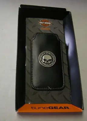 Harley-Davidson Gadget Pouch W/Willy G By FoneGear Black Leather 4  X 2  New • $11.99