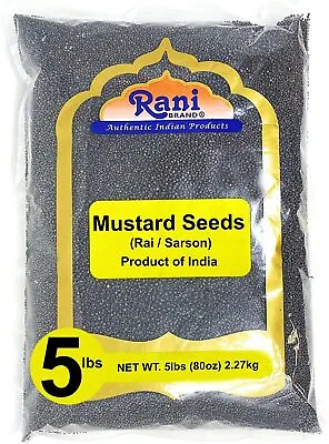Rani Black Mustard Seeds Whole Spice (Kali Rai) 80oz (5lbs) 2.27kg Bulk • $19.99