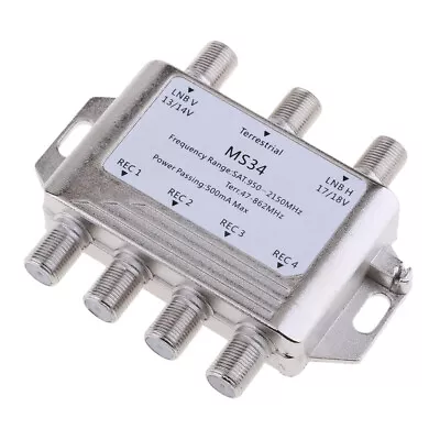 Satellite Switch Max 4 Output Multi Video Path Multi Switch MS34 Silver • £11.95