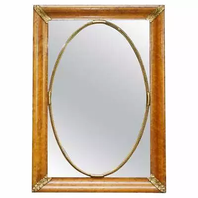 Stunning 19th Century Burr Walnut French Mirror With Giltwood Decoration • £2750