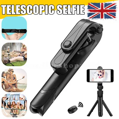 Telescopic Selfie Stick Bluetooth Tripod Monopod Phone Holder For IPhone Android • £7.49