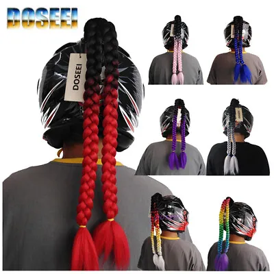 1 Pcs Gradient Ramp Helmet Double Braids / Ponytail Motorcycle Helmet Hair Plait • $20.66