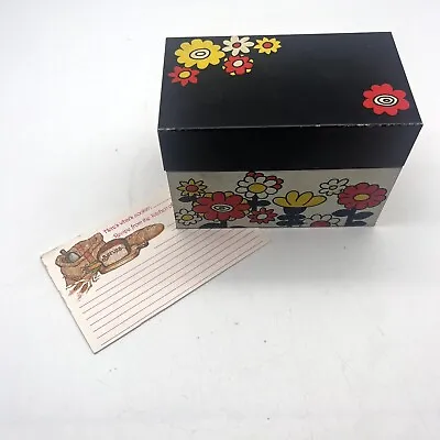 Ohio Art Vintage Metal Retro Floers Tin Recipe Box Groovy Mod • $16