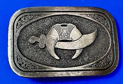 Masonic Freemason Sword Emblem Knights Templar Brass Belt Buckle By Daleco Mfg • $23.50