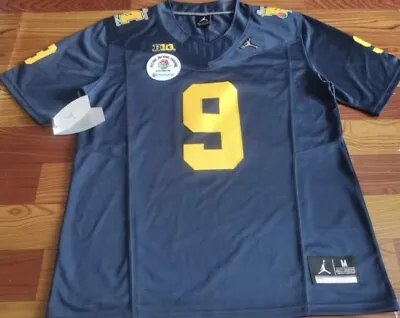 ROSE BOWL Playoff JJ McCarthy Diamond Michigan Wolverines Jersey Blue Patch 9 • $102.90