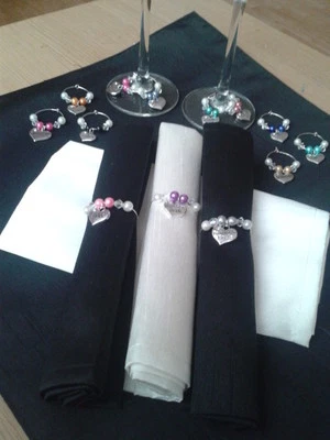 £1.25 • Buy Wine Glass Charms/napkin Rings For Wedding Top Table Bride,groom,etc All Colours