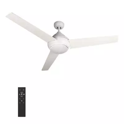 $253.99 • Buy KENDRICK 52  In. White 3 Blade Smart Ceiling Fan With LED Light & Remote.