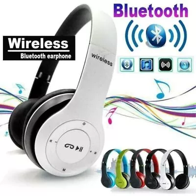 Wireless Bluetooth 5.1 Headphones Noise Cancelling Over-Ear Stereo Earphones UK • £6.98