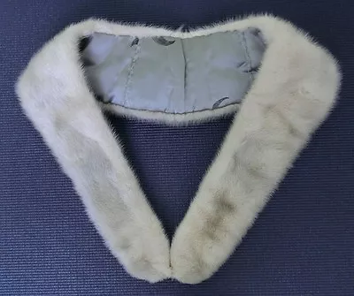 Vintage Gray Genuine Real Natural Mink Fur Collar Removable 41  Long • $39.99