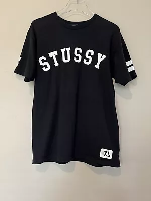 Stussy 80 Jersey Tee Size Medium Big Spellout Athletic Skateboard Surf Shirt • $38