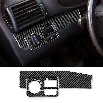 Black Headlight Switch Sticker Carbon Fiber For BMW 3 Series E46 1998-2006 • $19.99