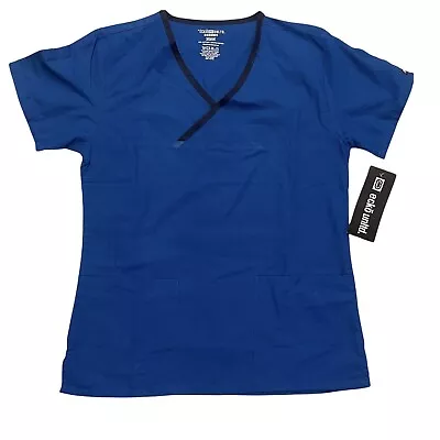 NWT ECKO UNLTD SCRUBS Short Sleeve V-Neck Pullover Blue Scrubs Top Size M • $25