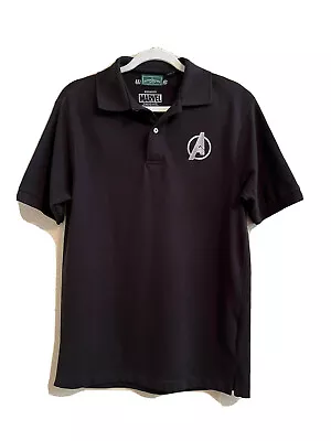 MEN'S SMALL Marvel Avengers Black Polo Shirt Embroidered  A  Logo On Chest • $9.95