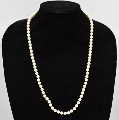27” 8mm AAA Japanese Saltwater Akoya Pearl Necklace 14K Yellow Gold 45.5g • $349