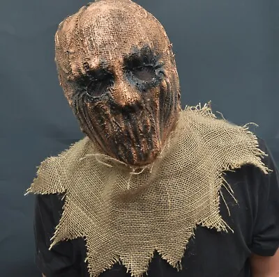 Scarecrow Halloween Costume Mask Latex & Burlap Realistic Scary Scare Crow Mask  • $20.99