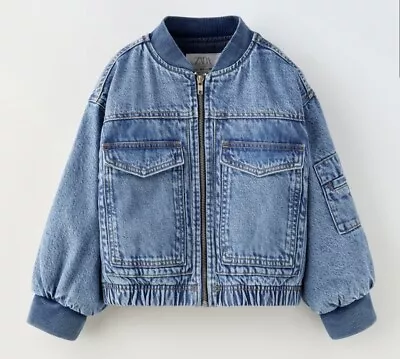 NEW Zara Girls Demin Bomber  Jacket Size 6/7.. NEW STYLE.. JUST IN!!! TRENDY…. • $27.99