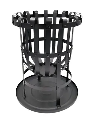 £29.50 • Buy Outdoor Fire Basket Garden Fire Pit Log Burner Heating Black Steel Round 40 Cm