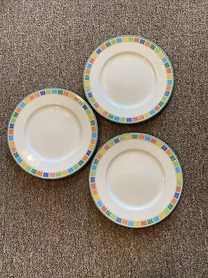 Set Of 3 Villeroy & Boch Twist Alea Caro Bread & Butter Plates 7  Multicolor • $36.99