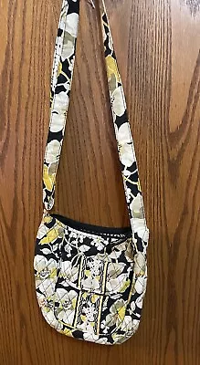 Vera Bradley Cassidy Dogwood Shoulder Satchel Hobo Bag Black Yellow • $10