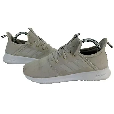 Adidas Cloudfoam Pure Beige White Lace Up Trainers Shoes Women's | UK 5 Used • £22.99