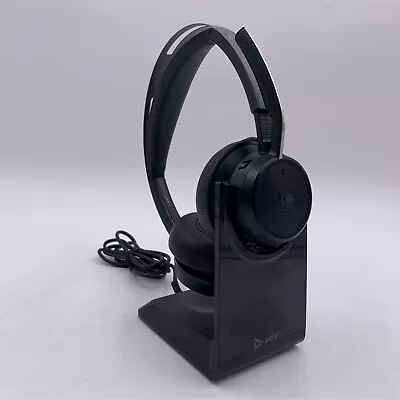 Poly Voyager Focus 2 UC Bluetooth Headset With Stand Black - READ • $30.91