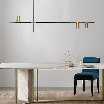 Golden Pendant Chandelier Hanging Linear Light Kitchen Living Room Island Lamp • $64.86