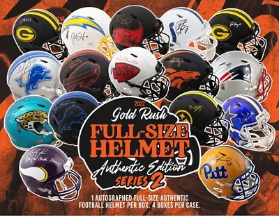 $12.99 • Buy NE PATRIOTS GoldRush Signed Full Size AUTHENTIC Football Helmet S2 1box Break