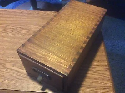 Antique Vintage  Oak 3  X 5  Index Card File • $89.99